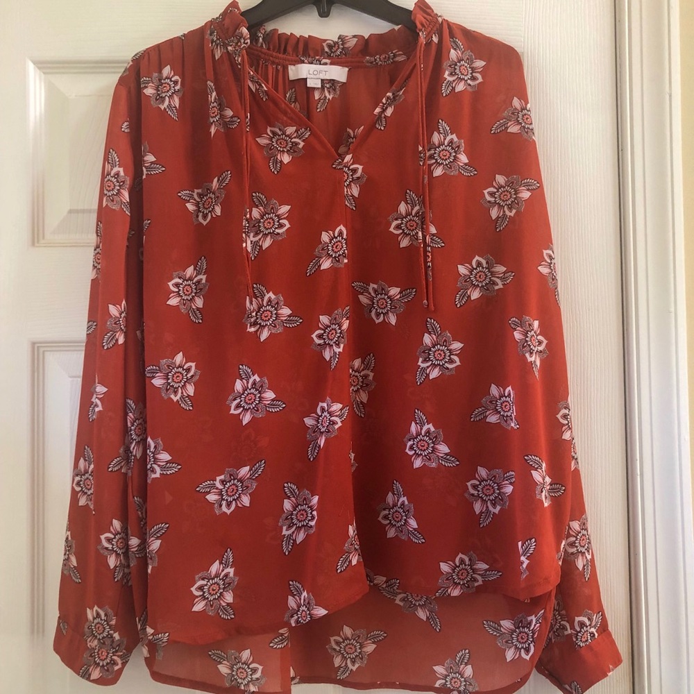 LOFT Sheer Floral Blouse